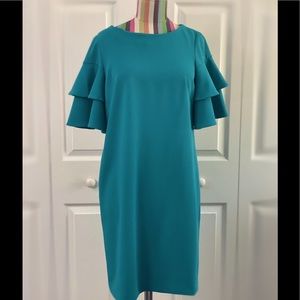 Calvin Klein tiered sleeved shift dress- size 6